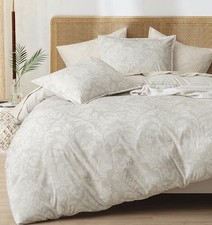 King Floral Duvet Cover Set - Soft Microfiber 3-Piece Bedding, King Size