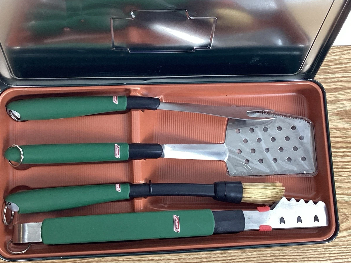 Lot De 4 Assiettes Vintage Coleman – Acier Inoxydable – Camping & Barbecue – 12 Pouces