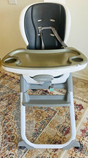 Ingenuity Baby Booster Chair Removable Tray Adjustable Harness Gray/White