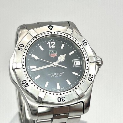 TAG Heuer Professional WK1110 schwarzes Zifferblatt Edelstahl-Uhr Japan ausge...