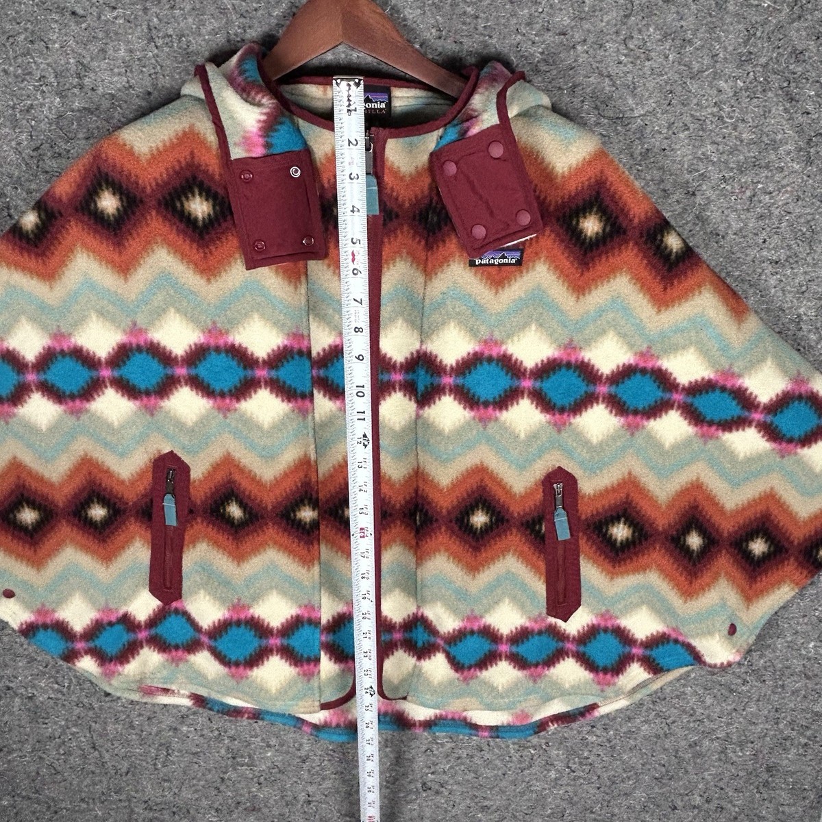 ふーり Patagonia Hooded Synchilla Poncho Fleece Women XS/S Full Zip