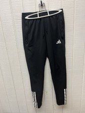 Adidas Aeroready Track Pants Men  s Small Black/White Tapered Zip Ankle Soccer