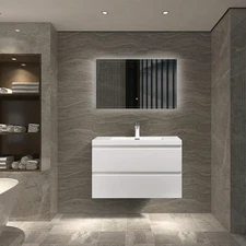 Brand New Wall Hung Vanity Angela + Acrylic Basin Sink 36"WX19 3/4"DX34"H V9005