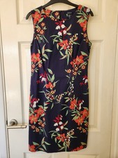 GANT Floral Lily Navy Blue Shift Dress UK 10 RRP £165