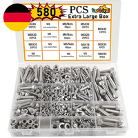 580Pcs M5 M6 M8 Schrauben Und Muttern Sortiment Set Innensechskant 304 Edelstahl
