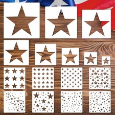 16Pcs Star Shape Stencils Patriotic Templates Reusable Plastic...
