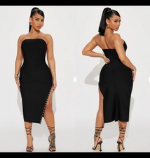 Strapless High Slit Dress