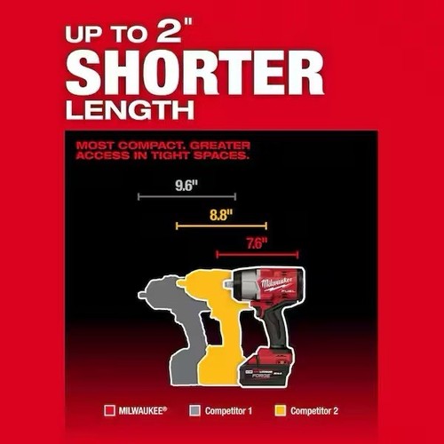 Milwaukee Tool 2967-20 M18 Fuel™ 1/2" Schlagschrauber mit hohem Drehmoment und Reibring - Bild 10 von 19