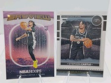 2024-25 Hoops Stephon Castle Skyview RC Holo #3 & Base Rookie #234 Winter Spurs