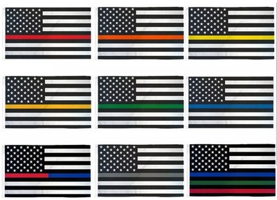 THIN LINE FIRST RESPONDER 3X5 FLAG COLLECTION SET (9 FLAGS) BANNER GIFT SET
