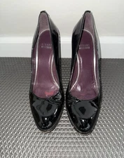 Stuart Weitzman Black Patent Leather Round Toe Pumps Sz 7.5 M