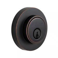 Bronze round Single Cylinder Deadbolt Contemporary Aged