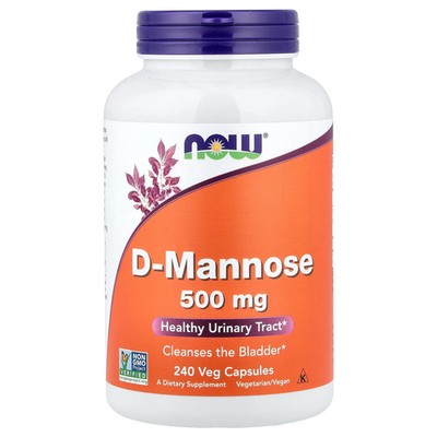 Now Foods D-Mannose 500 mg 240 Veg Capsules GMP Quality Assured , Vegan,