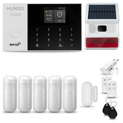 HXA005 Alarmanlage Set WiFi GSM 4G mit 5x PIR-sensor, Türsensoren, Funk Sirene