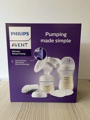 Philips AVENT Hand-Milchpumpe Natural Motion Technology Set mit Flaschen+Zubehör