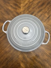 Le Creuset #30 6.75 Qt Round Wide Dutch Oven Gray Oyster w/ Lid Made in France