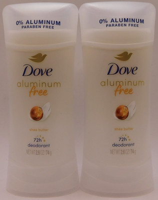 2PK Dove Aluminum Free Shea Butter 72hr Deodorant 2.6oz EACH New & Unused