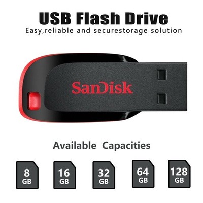 8GB 16GB 32GB 64GB 128GB Cruzer Blade Flash Drive Memory Stick USB Sandisk