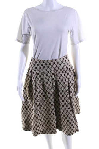 Tracy Reese Womens Wool Spotted High Rise Zip Up A-Line Skirt Brown Size 4