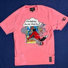 Frost Origs Mens She Belongs Too Da Streetz Graphic T-Shirt Pink Medium Read