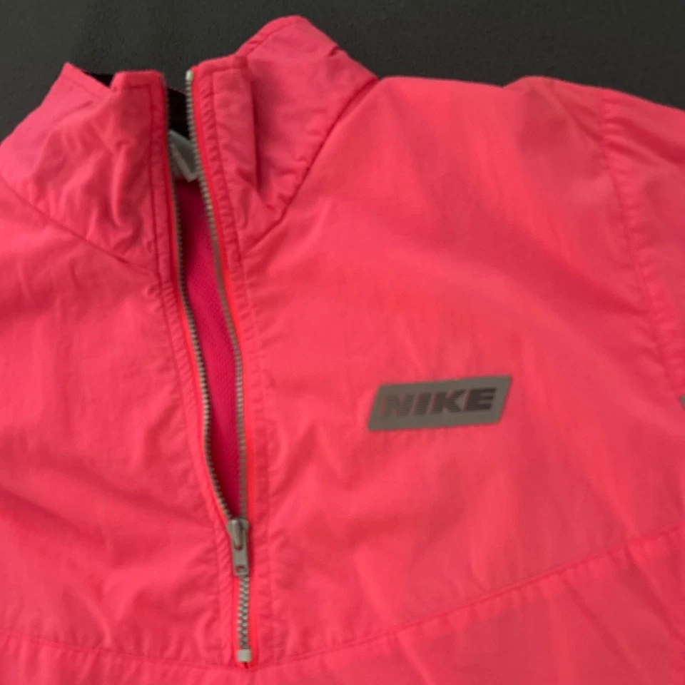 Vintage Nike Running Jacket Womens Medium Pink Windbreaker Reflective Pullover - Image 2 of 4
