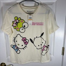 New Hello Kitty And Friends By Sanrio Junior  s T Shirt S Cream Keroppi Pochacco