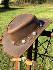 Western Style Bullring Leather Hat Perfect Western Cowboy Hat