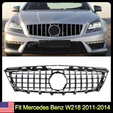 For Mercedes Benz CLS W218 2011-2014 GTR Front Bumper Grille Grill Chrome+Black