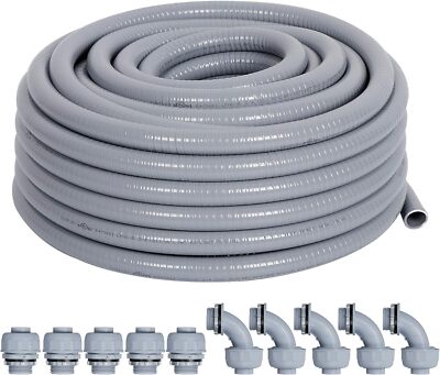Liquidtight Conduit 25 Ft And 10 Pieces Of Connector Kit Electrical Conduit 3/4