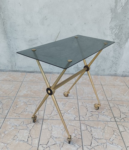 Desserte vintage en laiton et