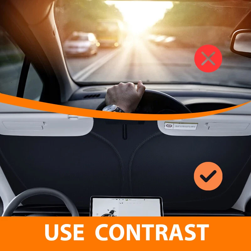 Custom Fit Windshield Visor SunShade Heat Shield Sun Shade For Audi A6 2012-2018 - Imagem 3 de 4