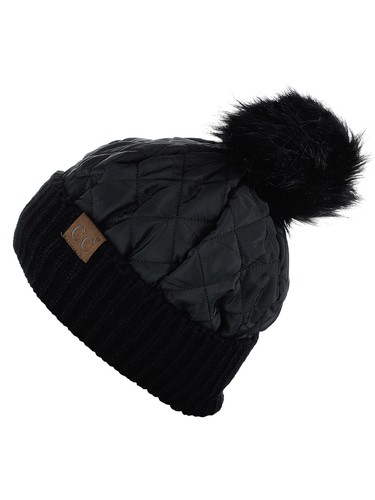 C.C Suave Acolchado Amortiguable Piel Sintética Pom Forrado Interior Puño CC Gorro Sombrero - Imagen 11 de 36