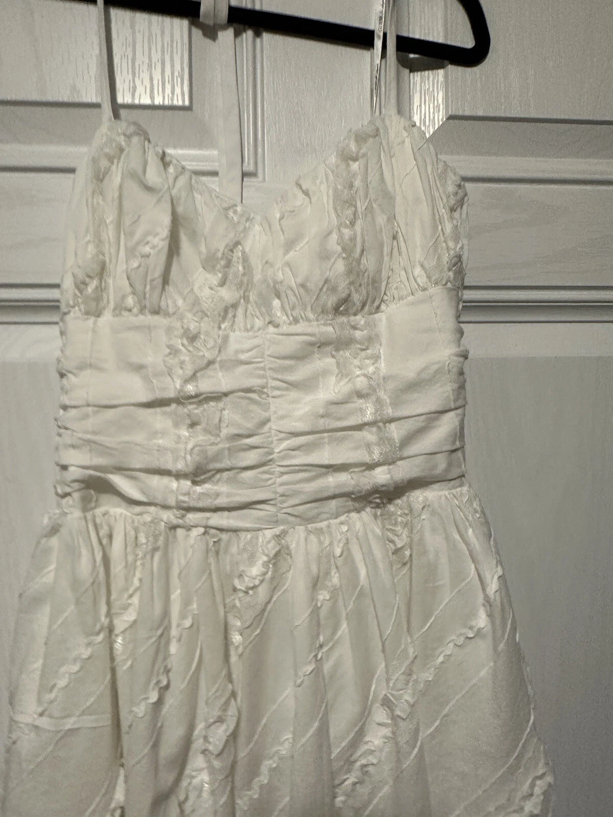 OFF WHITE Mini abito GUESS Los Angeles bianco spento ~Taglia 12