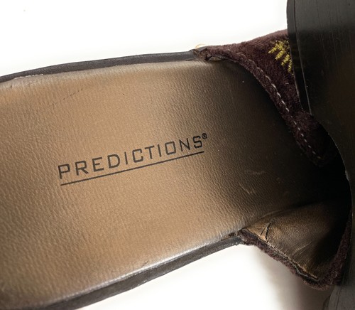 PREDICTIONS Suede Brown Clog Mule Shoes Size 6.5 Heel 2" - Picture 6 of 7