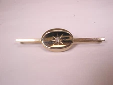 2-3/16" Rhinestone Gold Tone Vintage Collar Bar L263