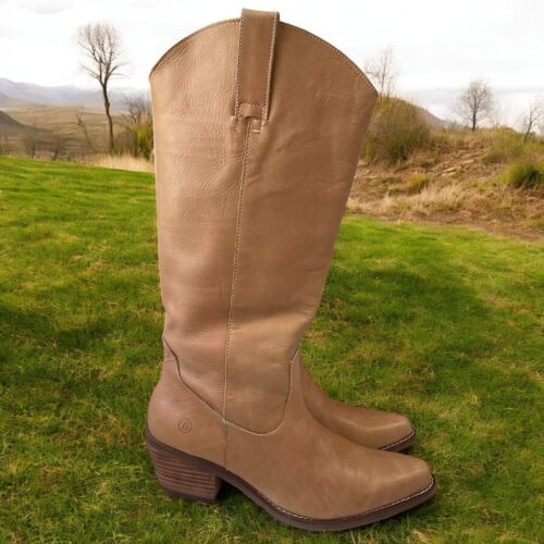 Dingo Womens Sand Leather Western Boots Size 8 M DI257 Cowboy Style Square Toe