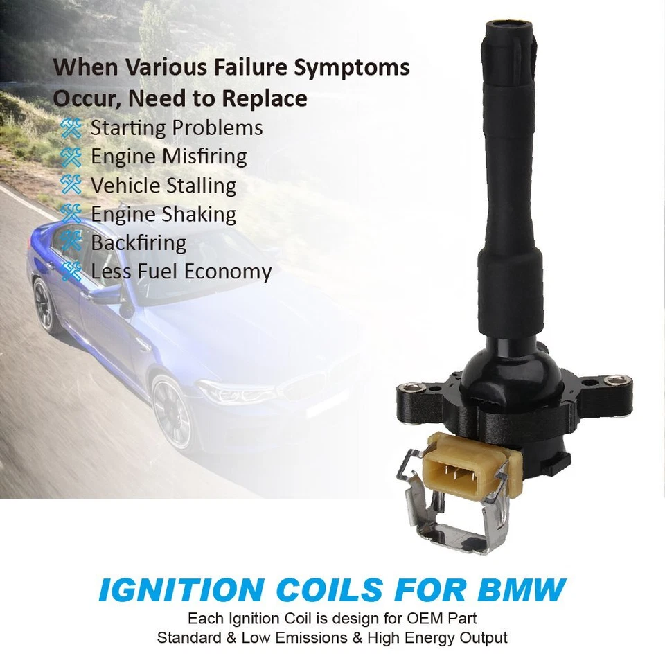 6x Bobina de encendido para BMW 325i 325Ci 325xi 330Ci 525i 530i 330xi UF300 2001-02 Foto 4 de 4