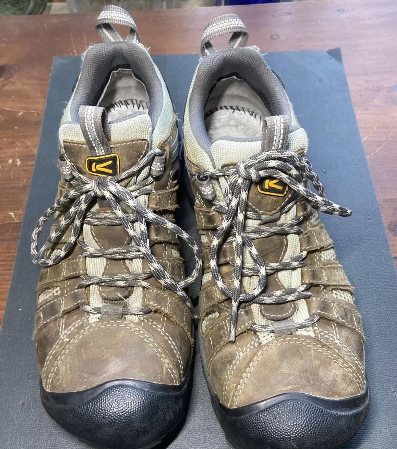 KEEN Scarpe da lavoro da trekking da trekking da donna appassionata 8 5 m selce punta bassa in acciaio marrone pelle