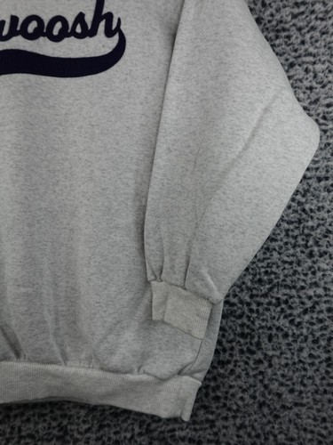 Nike "Swoosh" Gray Crewneck Sweatshirt Heather Gray Size Medium Blue Embroidery - Picture 4 of 14