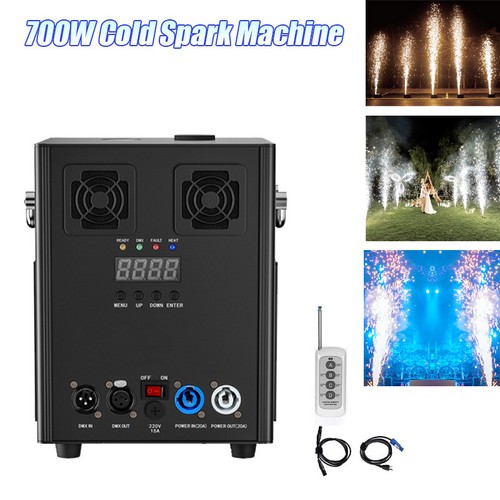 Macchina scintilla fredda 700 W effetto palco DMX fuochi d'artificio DJ evento festa matrimonio 4 pezzi - Foto 18 di 28