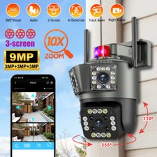 Dual Lens 4K Security Camera Wireless WiFi IP PTZ Home Outdoor Waterproof