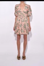 Zimmermann Tempest Floral Print Pink Lace-up Dress Size 2/ US 8/ Medium $925