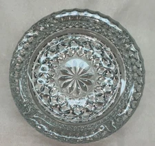 Medium Size Pressed Clear Glass Cigar Cigarette Ashtray 5.5” Heavy