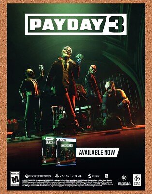 Payday 3 PS5 Original 2022 Ad - Video Game Display Promo