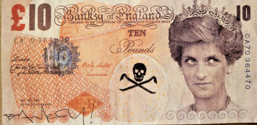 BANKSY - DI-FACED TENNER - BANKSY OF ENGLAND - SKULL - VERY RARE - Picture 1 of 8