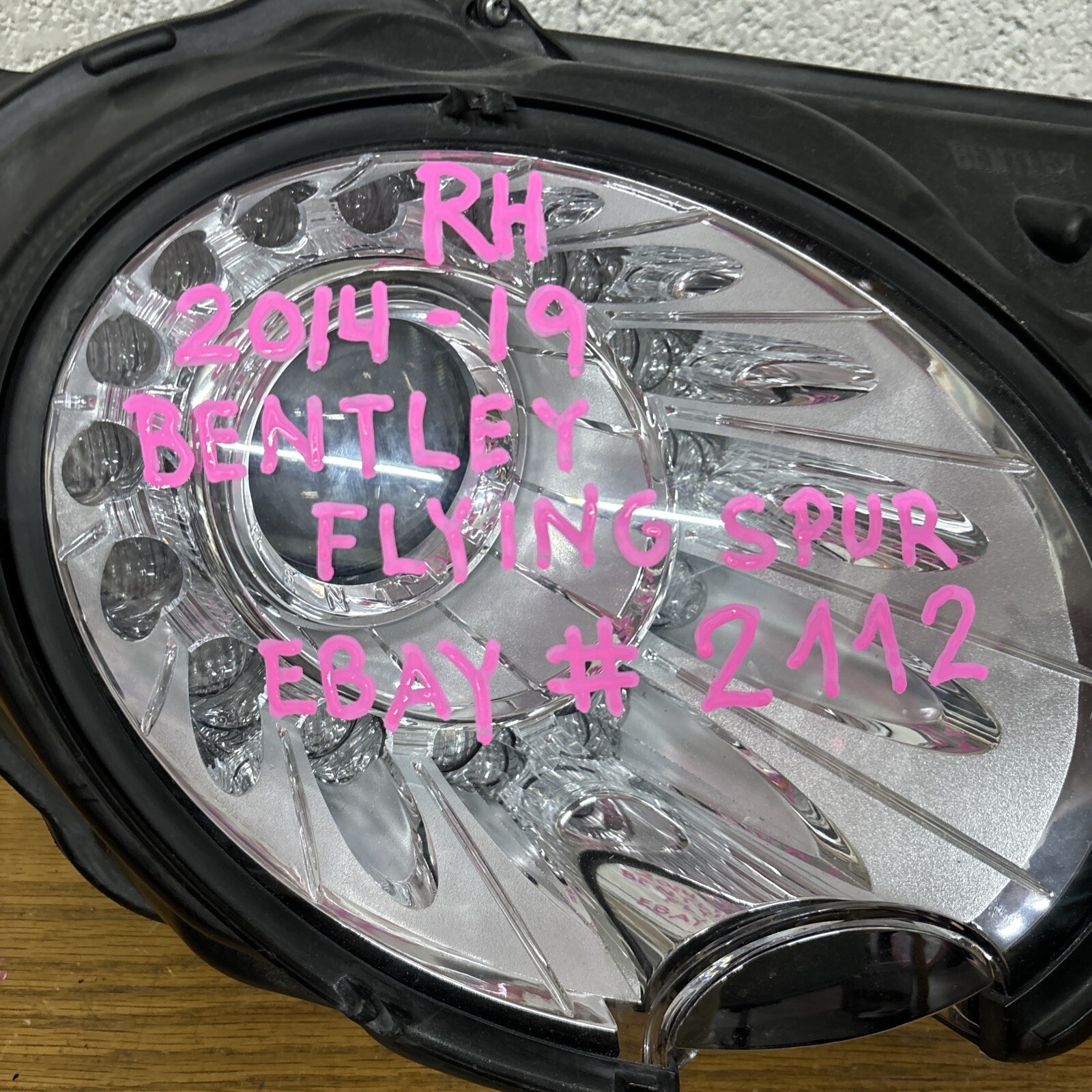2014-19 Bentley Flying Spur Right Headlight Xenon HID 4W1941016J #2112