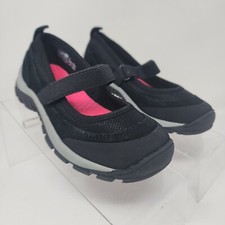 Lands End Mary Jane Shoes Girls 11 M Black All Weather Meash Upper Sneakers