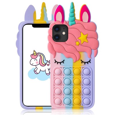 Mullafnxal Color Unicorn Classic Silikon Hülle für iPhone 13 Pro 6.1, süßes Zappeln