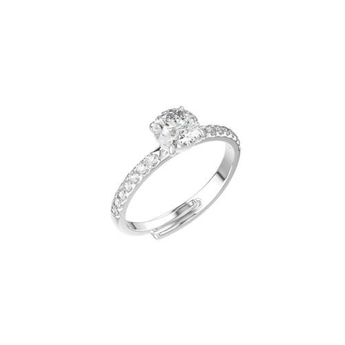 Domonique Women Domonique Women\'s Sterling Silver 925 Cubic Zirconia DQ CZ Solitaire Ring Sz 7.5 main image 0