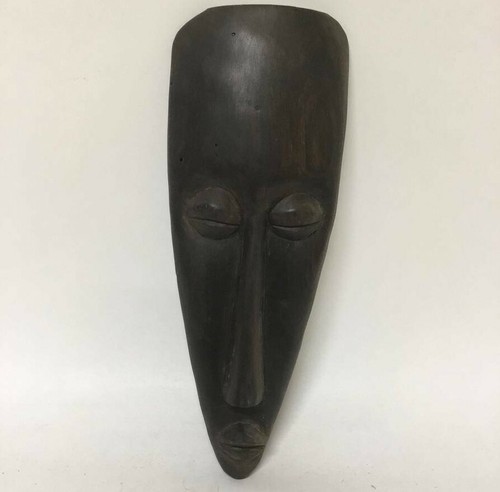 Wood Carved African Wall Mask Signed T. Airen